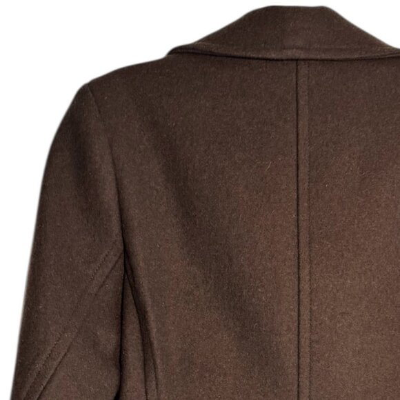 Vintage Ines De La Fressange Uniqlo Brown Wool Peacoat Jacket - Picture 4 of 7